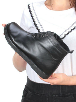 04-930-01 BLACK Ботинки зимние женские (натуральная кожа, натуральный мех) - Фабричный китай фото 2