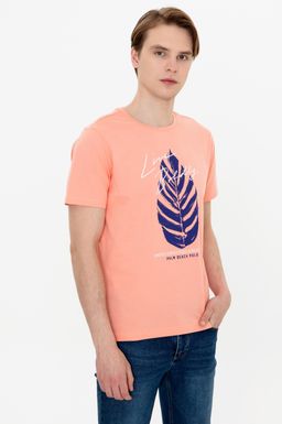 U. S. Polo Assn Мужская футболка с круглым вырезом лососевого цвета - U.s. polo assn фото 3