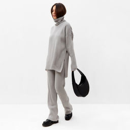 Костюм женский (свитер, брюки) MIST, размер 40-42 (S), серый