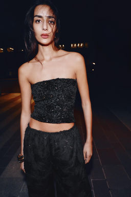 SEQUIN VELVET TOP - Zara фото 2