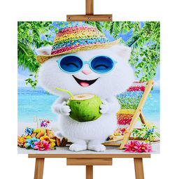 Мозаика алмазная "Мишка на море" 20*20 см.