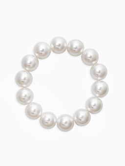 Браслет "Бусины жемчуга" (набор 7 шт), №6,8,10,14, цвет белый