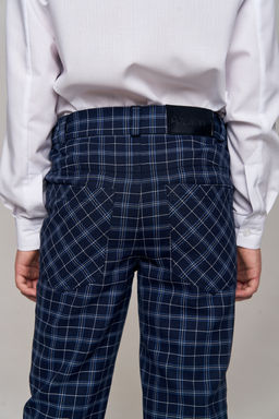 Брюки для мальчика арт. 5203 синий в клетку
