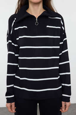 Lacivert Genis Kal?p Fermuarl? Triko Alt-Ust Tak?m TWOAW24AU00025