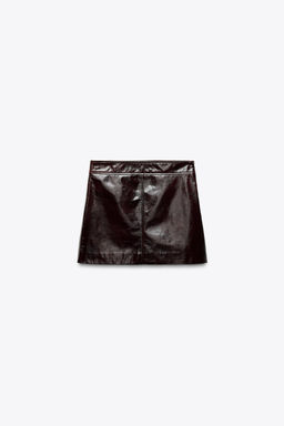 ZW COLLECTION 100% LEATHER SHORT SKIRT - Zara фото 4