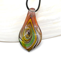 Муранское стекло украшения Лист 30*60мм цв.желтый