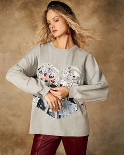 Свитшот с принтованным корсетом 95% хлопок, 5% лайкра - Sahar art lab фото 4