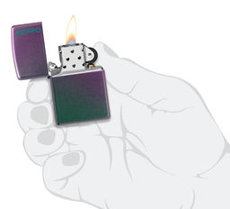 Зажигалка ZIPPO Логотип с зелено-фиолетовым покрытием | Logo Iridescent 49146ZL  фото 5