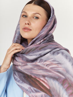 Большой, мягкий, тонкий и очень нежный двусторонний палантин с рисунком