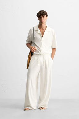 RELAXED FIT TEXTURED TROUSERS