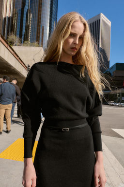 VESTIDO MIDI CINTUR?N / Negro - Zara фото 5