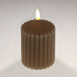 Свеча восковая, интерьерная, светодиодная на батарейках д7,4см h10(12,5)см, свет теплый, с мерцанием, цвет бежевый, питание от 2-х батареек АА (в комплект не входят), в коробке (Китай)