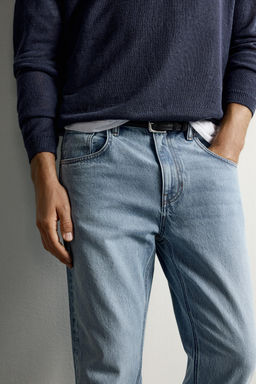 JEANS SLIM CROPPED FIT / Azul claro - Zara фото 2