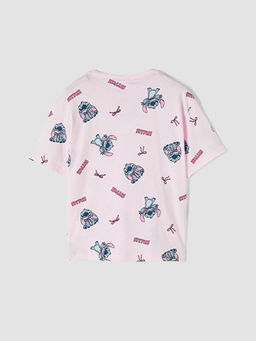 Stitch Bask?l? K?z ?ocuk ?ortlu Pijama Tak?m?