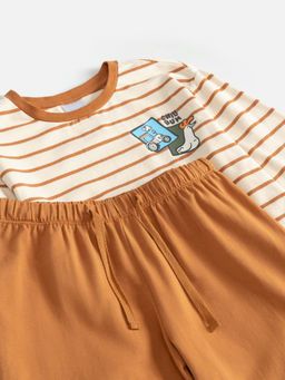 ACOOLA / Набор детский для мальчиков ((1)джемпер и (2)брюки) Lich бежевый  фото 4