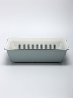 Туалет глубокий с сеткой 36×25×9 см, белый/серый