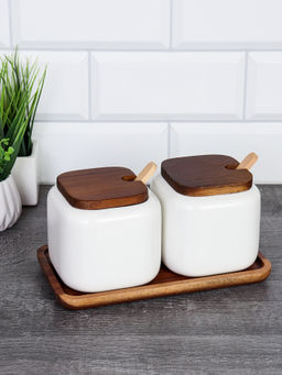 Набор для специй 2 предмета с ложкой 450 мл / CF445-2 /уп 36/ на подставке - Галеонтрейд фото 2