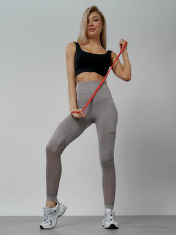 Легинсы для фитнеса женские серого цвета 1004Sr - Mtforce фото 7