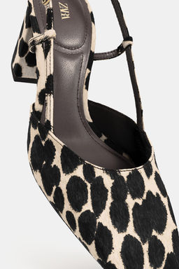 ANIMAL PRINT LEATHER SLINGBACK SHOES - Zara фото 10