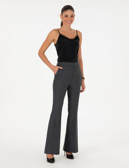 Antrasit Flare Fit Y_n Kuma_ Pantolon