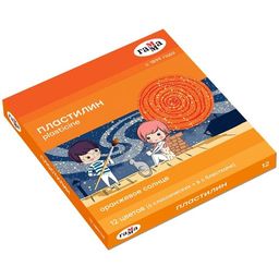 Пластилин ГАММА "Оранжевое солнце" 12цв., стек (130520205) 6 классич., 6 с блест.