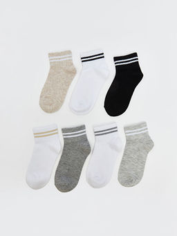 ?izgili K?z ?ocuk Patik ?orap 7li