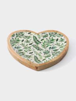 Блюдо в форме сердца Оливковая ветвь, дерево манго, 20.5?20?2.3 см