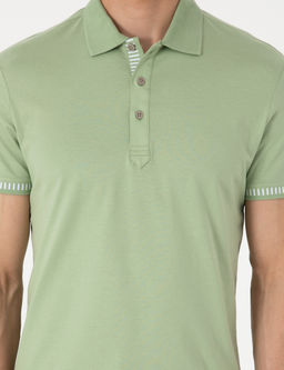 A__k Haki Slim Fit %100 Pamuk Ti__rt