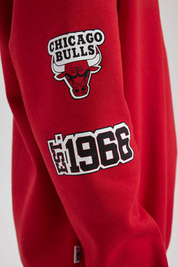 DeFactoFit Толстовка свободного покроя с капюшоном NBA Chicago Bulls фото 6