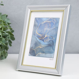 Цена за 2 шт. Фоторамка пластик "Офис 8" 10х15 см, серебро (пластиковый экран)