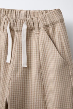 CHECKED PLEATED TROUSERS - Zara фото 3