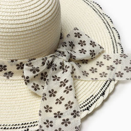 Шляпа женская MINAKU, молочная, размер 58, с бантом