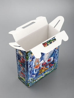 Цена за 5 шт. Подарочная новогодняя коробка «Новогодняя карусель», для сладких подарков, 16.8×7×25 см