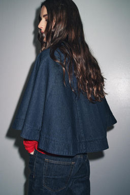 DENIM CAPE WITH TOGGLES - Zara фото 6