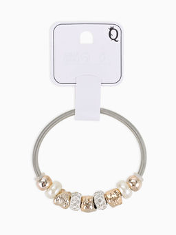 Браслет жемчуг «Марджери» сова, цвет белый в серебре, d=6.5 см