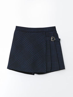 Beli Lastikli Ekose K?z ?ocuk ?ort Etek