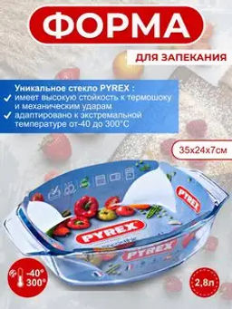 Блюдо для запекания и выпечки LETS SHARE ! 3л 35х24х7см овальное