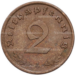 Монета 2 рейхспфеннига 1940 года A Германия