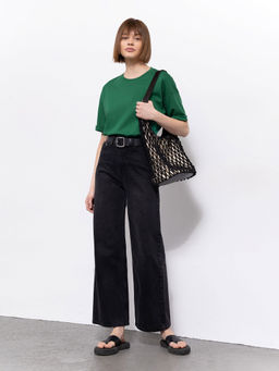 ЕМКА / Трикотажная футболка со спущенным плечом