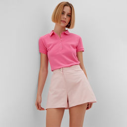 Футболка поло женская MINAKU: Basic line, розовая, размер 42