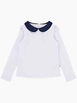 Футболка (лонгслив) с воротником UD 1066 белый - Mini maxi фото 4