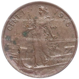 Монета 1 чентезимо 1916 года Италия