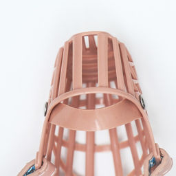 Намордник пластиковый №1 с ошейником из эко кожи ОМ 11 см ДН 5 см ОШ 31-42 см - Пижон фото 6