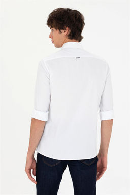 Мужская белая базовая рубашка с длинным рукавом - U.s. polo assn фото 12