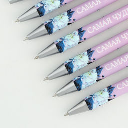 Цена за 10 шт. Ручка шариковая, синяя паста, 0.7 мм, пластик Самая чудесная - Artfox фото 4