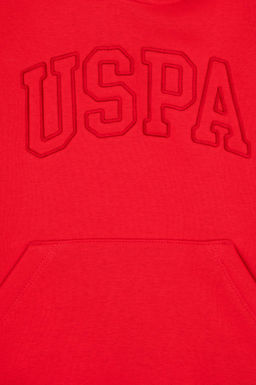 K_z _ocuk K_rm_z_ Kap__onlu _ardonlu Basic Sweatshirt Sepette S_rpriz _ndirim - U.s. polo assn фото 3