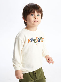 Bisiklet Yaka Uzun Kollu Bask?l? Erkek Bebek Sweatshirt - Waikiki фото 3