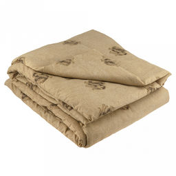 Одеяло 1,5 спальное "Н" "Верблюд", универсальное/всесезонное, 140х205 см, наполнитель 300г/м2, термоскрепленная верблюжья шерсть (30%/70%п/э), чехол поплекс "Премиум" (п/э 100%) стеганое, упак "Компакт" пакет ПВХ, еврослот, д25х55см/1кг, "Домашняя мо