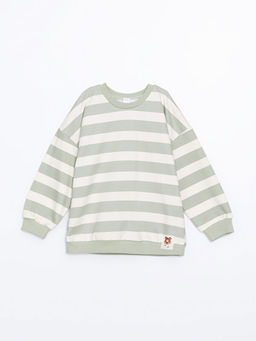 Bisiklet Yaka Uzun Kollu ?izgili Erkek Bebek Sweatshirt ve Pantolon 2li Tak?m - Waikiki фото 2