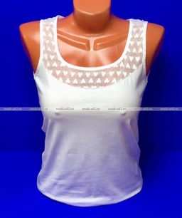 Цена за 1 шт. Майки женские Miss Emma Турция Кружево арт. 9133 белые